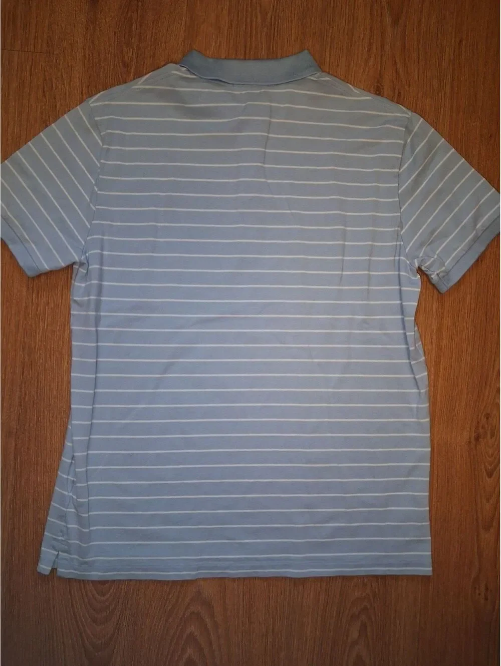 Ralph Lauren Polo Shirt Mens Large Light Blue Cotton Striped